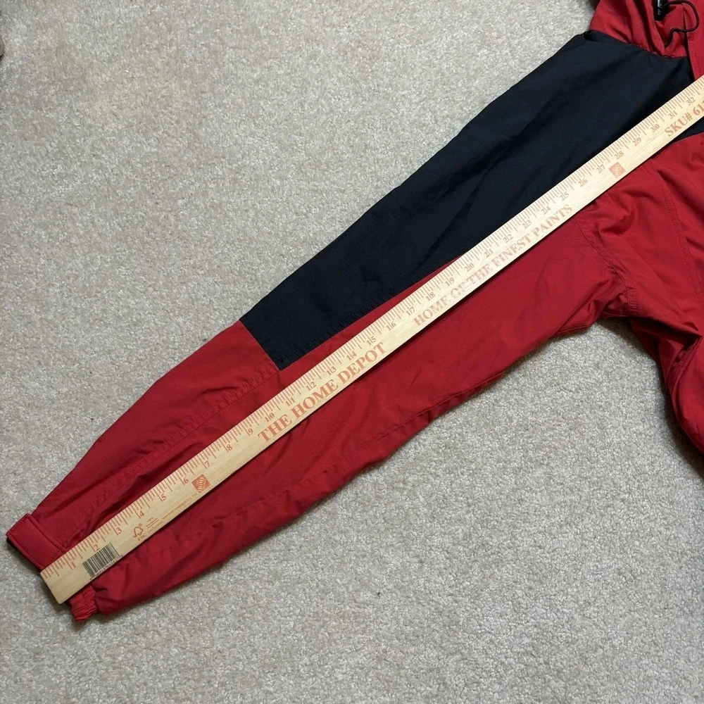 Vtg 90s The North Face Jacket Medium Red Black Hooded Ski Snow Parka Nylon Shell